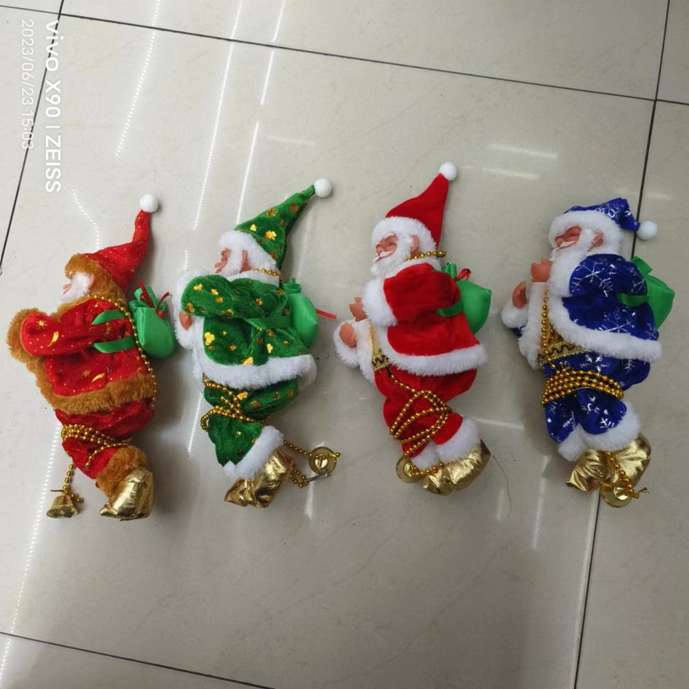 Santa claus climbing beads & rope doll - children's toy, christmas decoration gift - wholesale