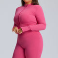 European and american style women's long-sleeved zip-up slim-fit quick-dry activewear jacket - autumn/winter plus size yoga outerwear