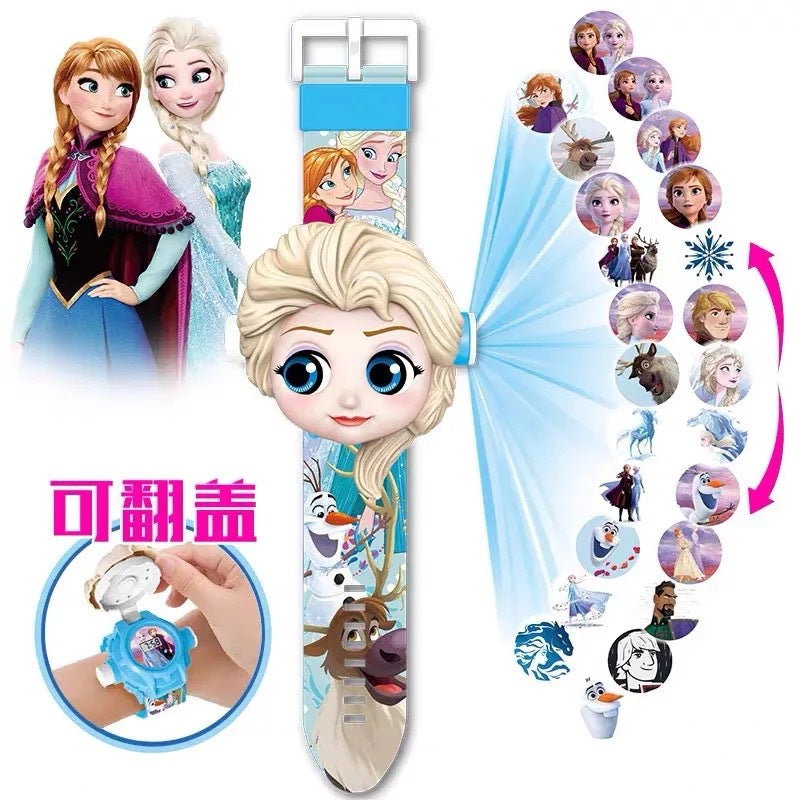 Kids' cartoon electronic watch - ages 3-8 - projector & luminous display - perfect for preschoolers, elementary school students, boys & girls