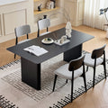 Foshan pure black slate dining table and chair set small apartment dining table for home restaurant rectangular shunde dining table