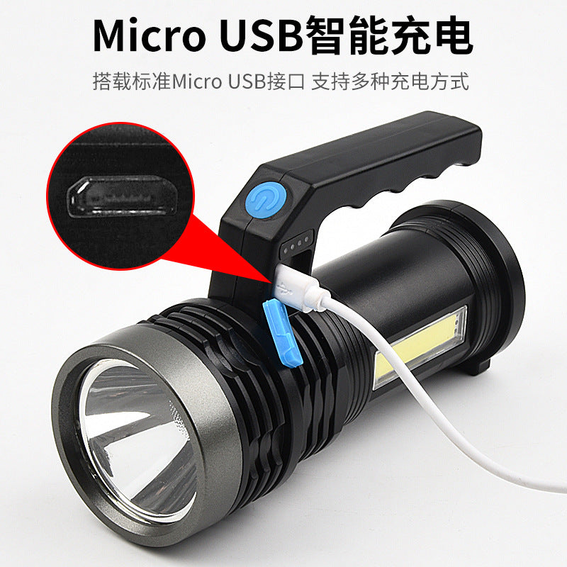 Cross-border outdoor lighting long-range household lantern, strong light flashlight, long-lasting battery life rechargeable LED searchlight