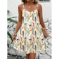 Real shot, in-stock, european and american style, cross-border e-commerce,  printed camisole dress