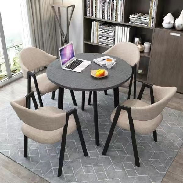 A brief discussion on table and chair combination coffee shop milk tea shop round table office casual small apartment dining table scandinavianfor home
