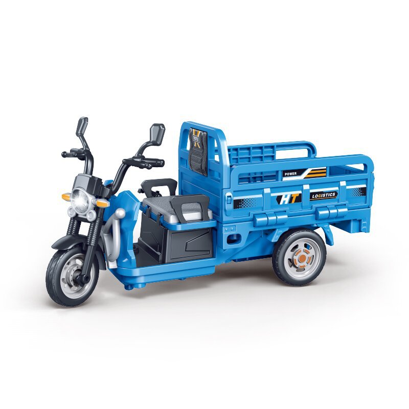 children's sound and light simulation tricycle inertia motorcycle three-trip cargo express vehicle model ornaments wholesale