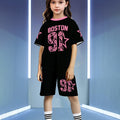 wholesale girls' short-sleeve and shorts sets, fashionable spring, summer, and autumn outfits for girls