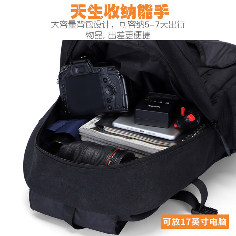 Customized processing outdoor travel hiking backpack independent ball warehouse shoe warehouse 50L large-capacity military fan bag
