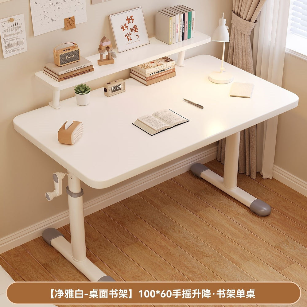 Hand-crank adjustable height desk - office, study, and adjustable height kids' desk and chair set - study room desk, computer desk