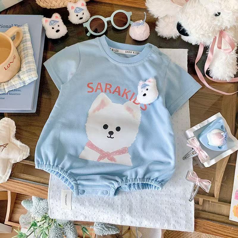Infant and toddler clothing, summer style, full-month baby one-piece, summer clothing, thin baby bag, butt-covering clothing, super cute crawling clothing