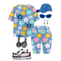 wholesale girls' short-sleeve and shorts sets, fashionable spring, summer, and autumn outfits for girls