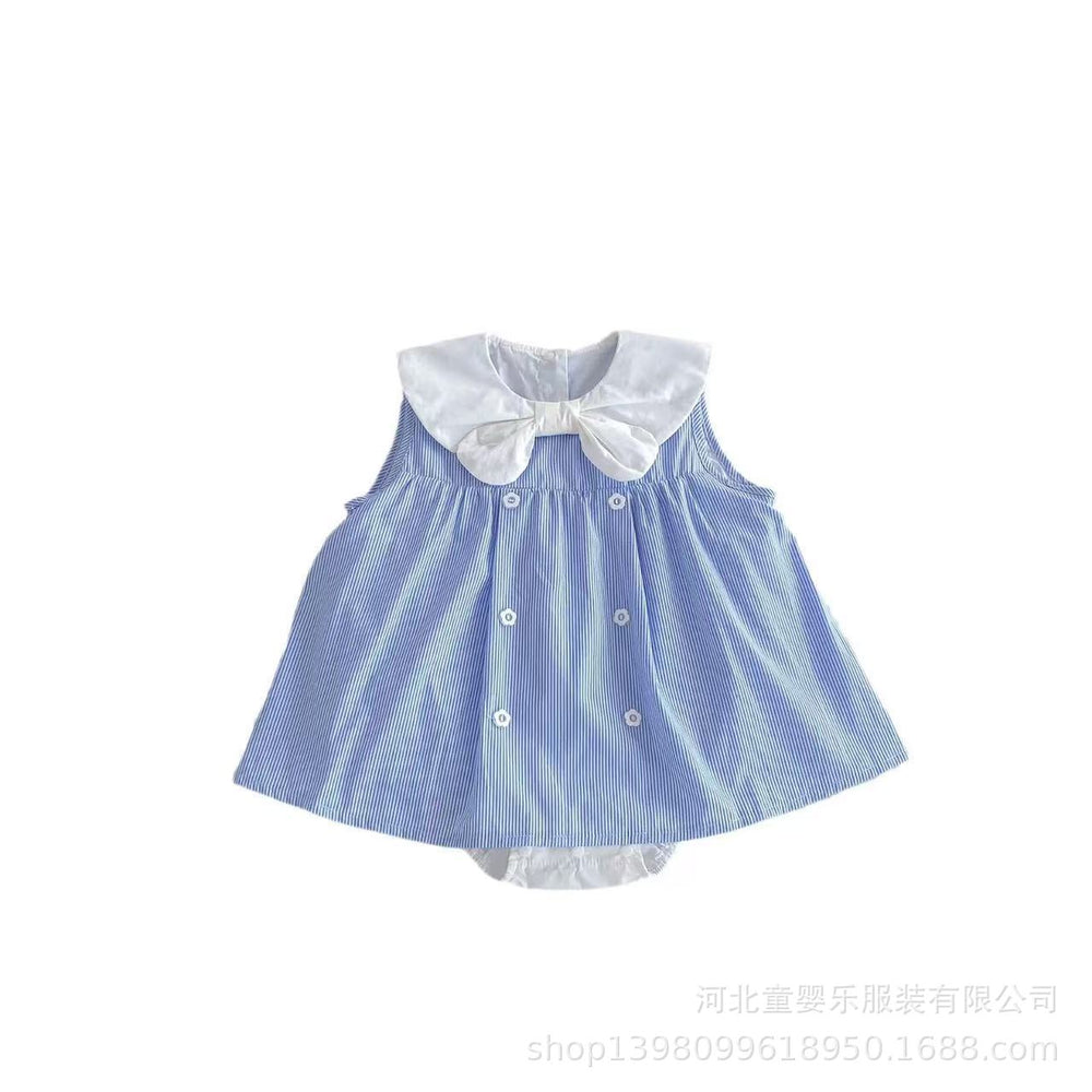 Sweet princess romper for baby girls - newborn summer lightweight triangle bodysuit - trendy summer baby outfit