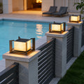 Solar powered pillar lights for villas, entryway doors, premium marble waterproof column lights, diy home construction wall post lights