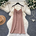 French romantic style heavy lace sleeveless dress - women's summer sheer slimming elegant long gown