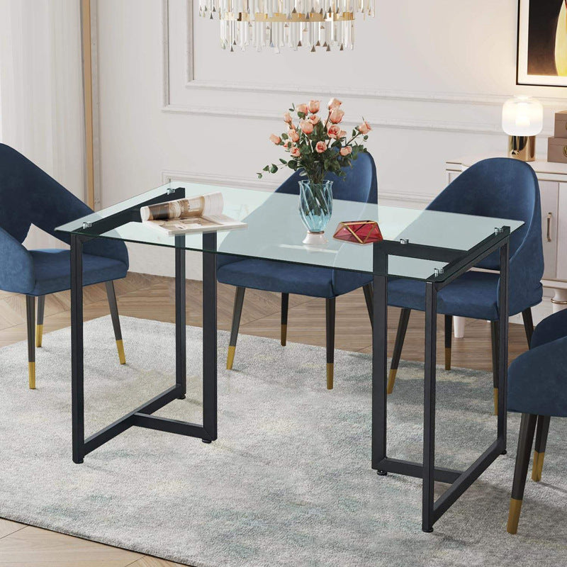 Dining tables modern casual table living room 4 people 6 people rectangular export tempered glass dining table