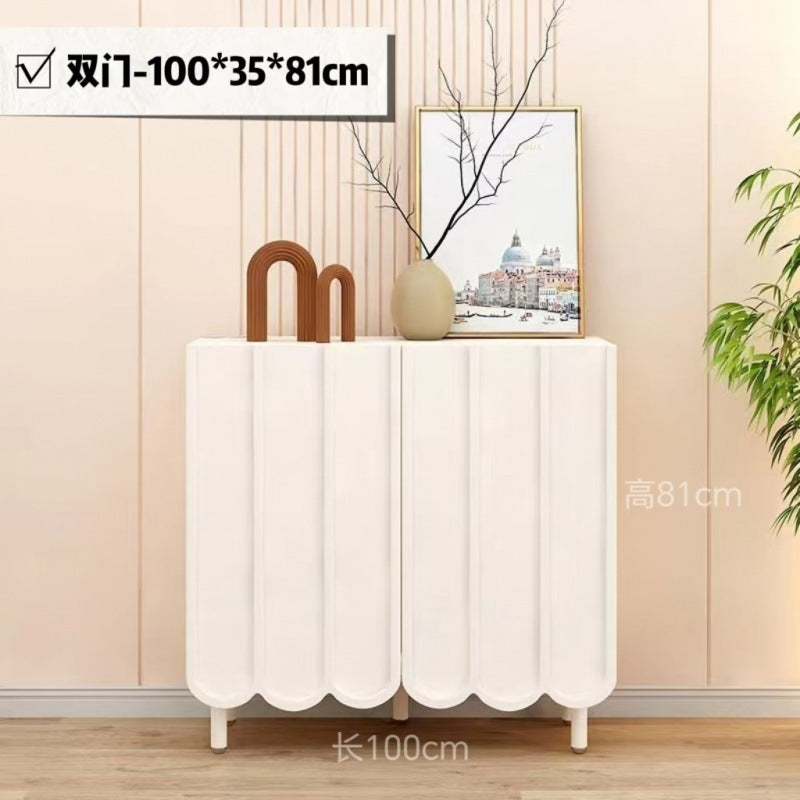 Cream style shoe cabinet for home living room door against the wall popular entrance entrance cabinet narrow side large capacity balcony storage cabinet