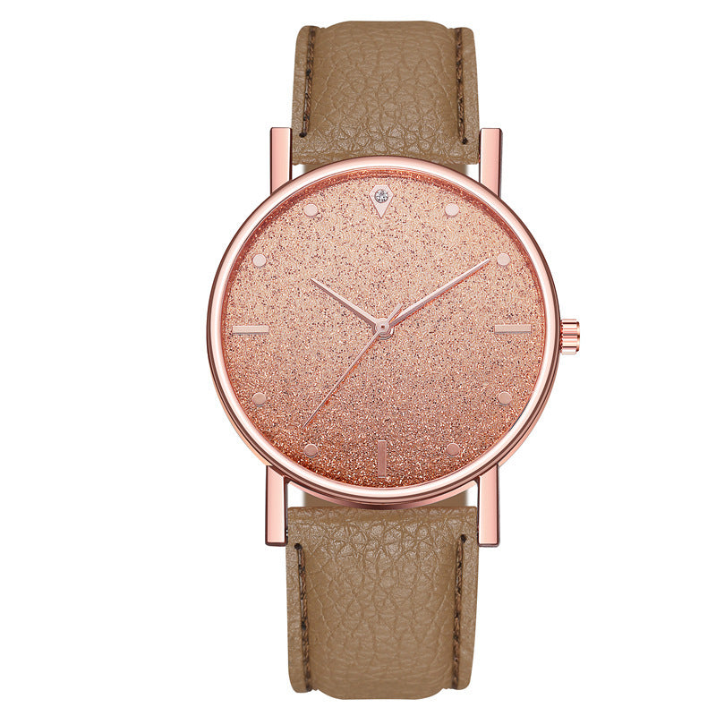 Factory direct wholesale watches: women's starry sky leather quartz wristwatch, gift watch, ladies' watch