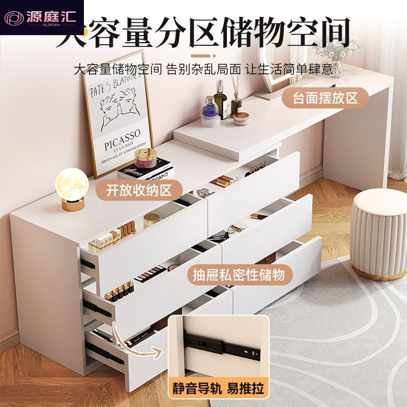 Dressing table bedroom for homecasual chest of drawers all-in-one small apartment storage cabinet cream style desk retractable dressing table