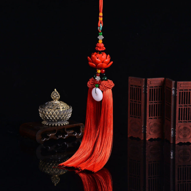Car pendant pendant car rearview mirror hanging ornament chinese knot car lanyard safe entry and exit handmade safe car hanging