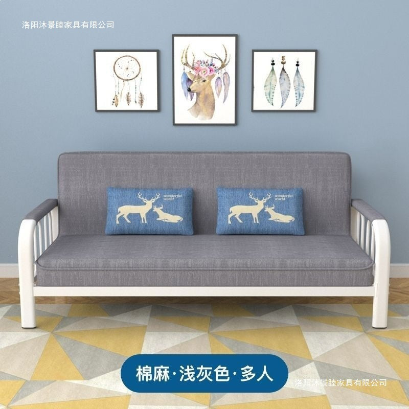 Small apartment sofa bed, convertible sofa bed, foldable sofa bed, economical and simple fabric sofa for the living room