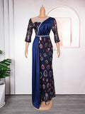 Aliexpress  new arrivalpatchworkcontrast colorhigh waistdressfashion african plus size women's clothing sequin long skirt