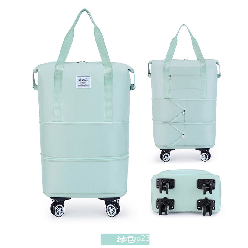 Newly upgraded silent universal wheel bag multi-function large capacity removable pulley travel dry and wet separation boarding bag