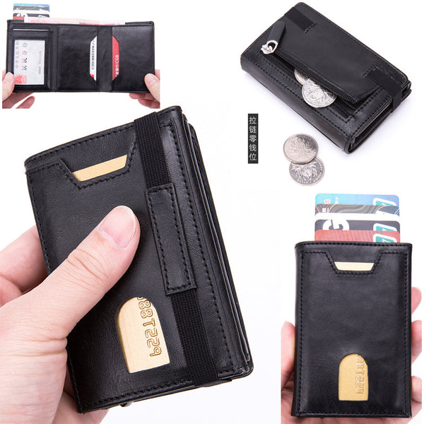 Card case Leather goods Aluminum alloy card bag Foreign trade Multifunctional RFID wallet Cross-border men's card clip wallet