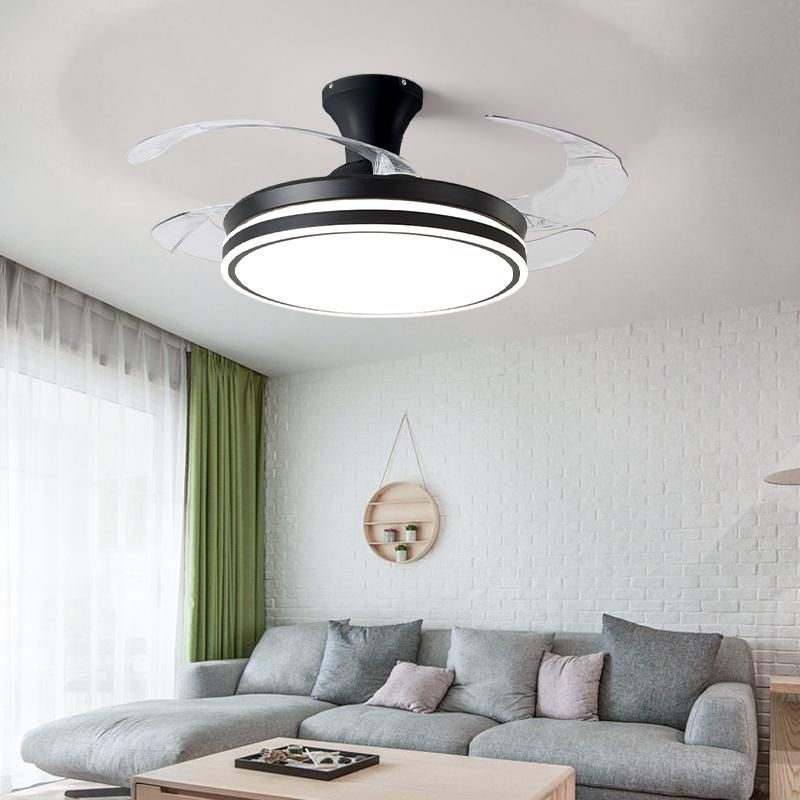 Invisible fan light modern minimalist ceiling fan light  new style ceiling fan chandelier for dining room, living room, and bedroom - all-in-one