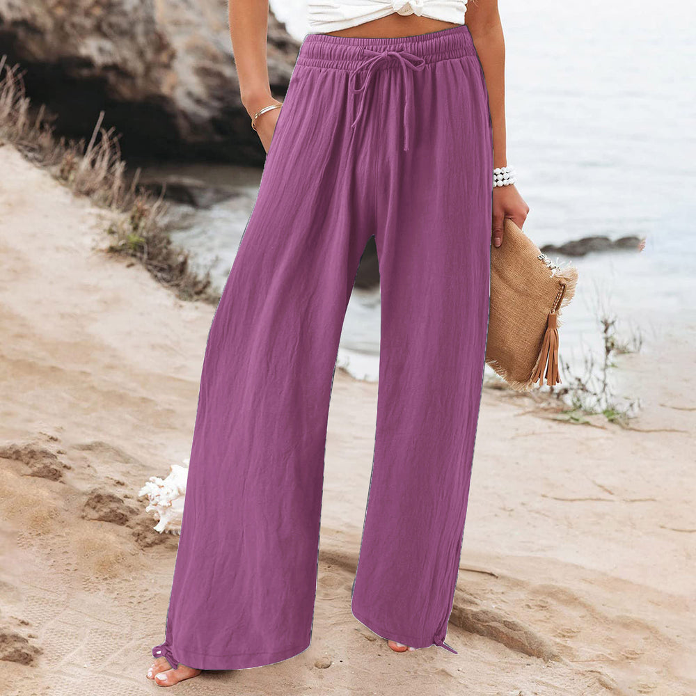 independent station  fashion cross-border hot selling export elastic casualpure colorpants loose pants