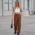 Insfashion cross-border  new arrival denim semi-elastic design stylisheasiest for matchworkwear pants  women's fashion