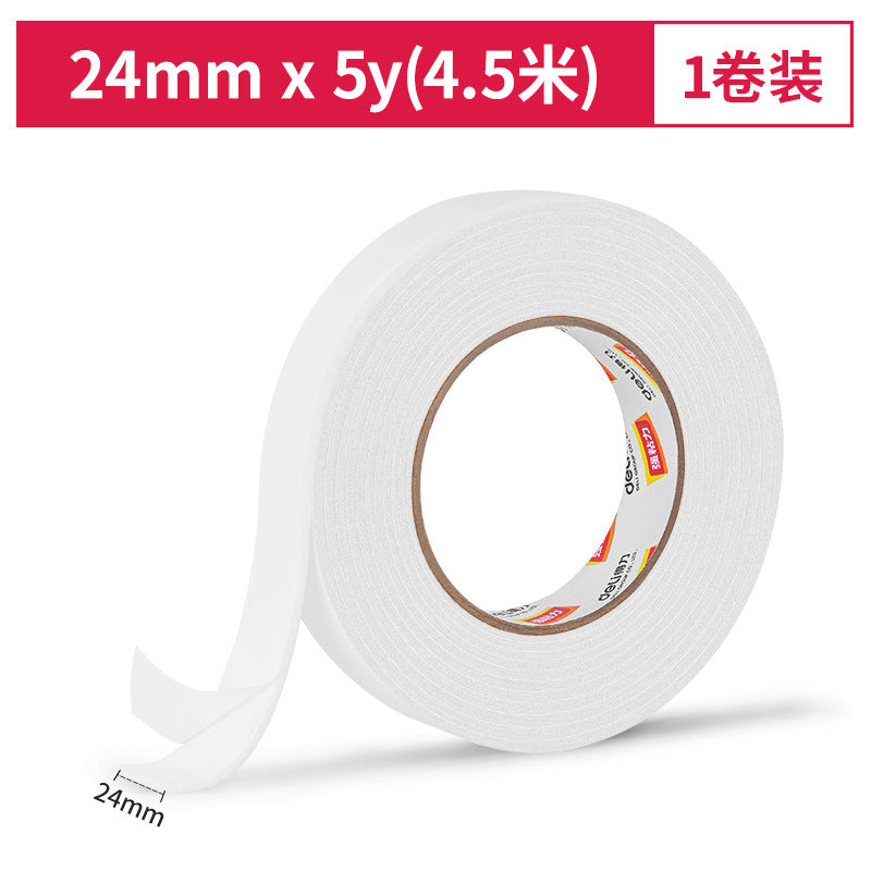 Deli 30410EVA Foam Double Sided Tape 24mm Foam Double Sided Tape Sponge Nameplate Poster Paste Tape