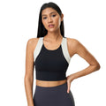 Spring/summer new arrival: trendy color-blocked cropped sports tank top for women - built-in bra pads, push-up, beautiful back design, yoga bra d25067