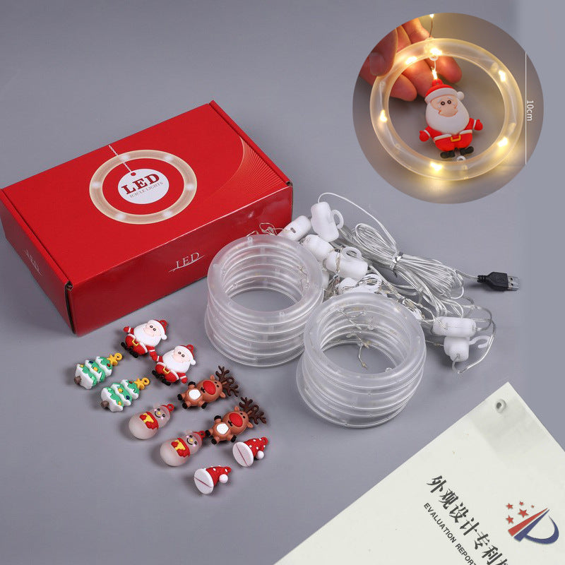 Christmas decorative light string star light string room curtain light atmosphere LED lights flashing Christmas tree ice strip light