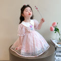 Girls' summer dress - stylish bubble sleeve mesh princess dress - frozen elsa style for little girls