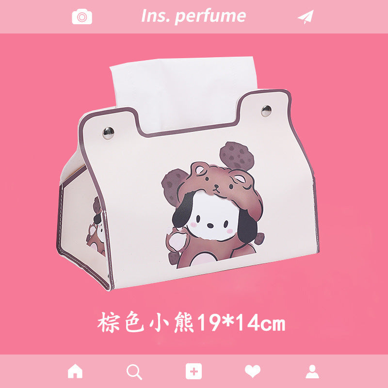 Foreign trade popular tissue box living room creative cute pumping carton car leather pumping box storage box napkin box