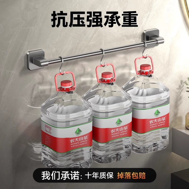Towel rack bathroom punch-free bathroom shelf storage rack wall-mounted toilet bathroom towel hanging rod single pole