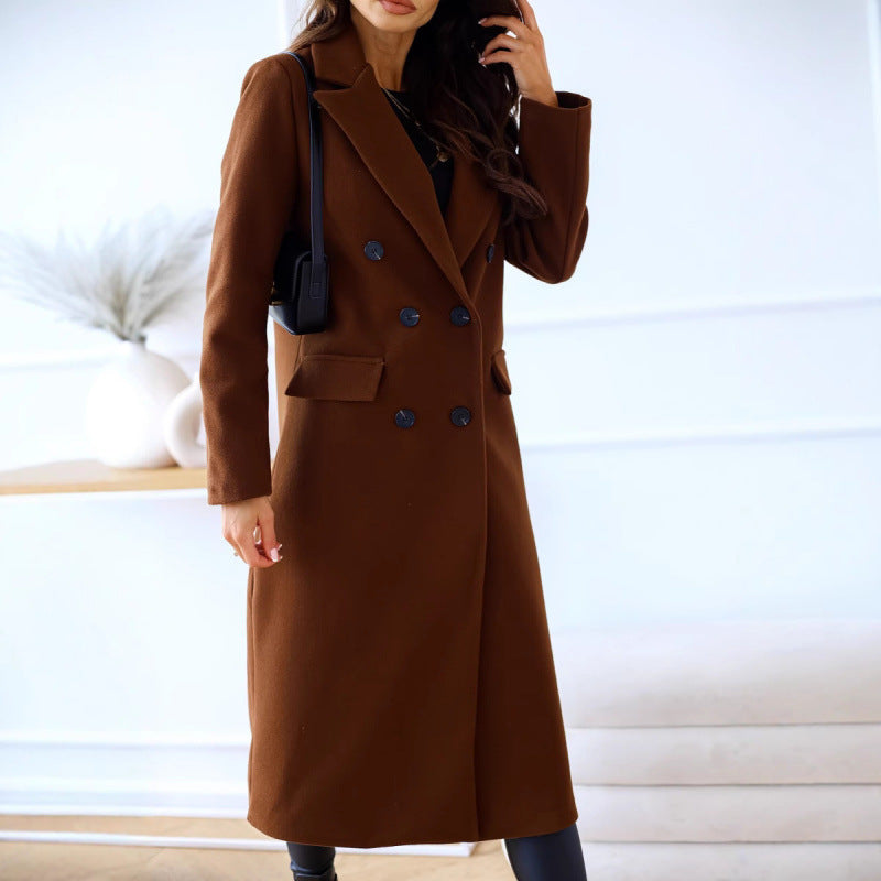 fall/winter new collection: independent e-commerce, us & european, tiktok-driven, cross-border trade women's double-breasted wool coat