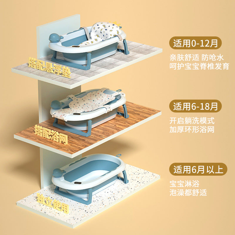 Wholesale baby folding bathtubs - universal newborn support, soaking bucket, home use, kids' bath tub, baby bath basin
