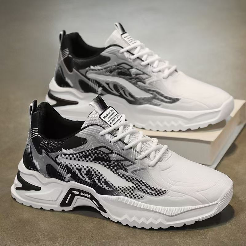 Men's winter 2025 new arrivals: versatile thick-soled casual dad shoes for teens, breathable mesh athletic trendy sneakers