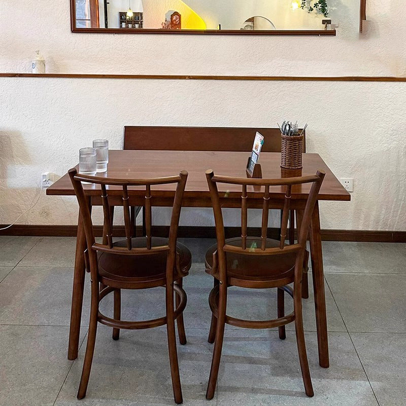 American retro cafe tables and chairs solid wood western restaurant chairs desserts milk tea shop Internet celebrity cake baking shop table