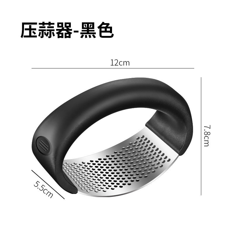 Douyin thickened stainless steel ring garlic press multi-functional garlic peeler garlic press manual garlic press