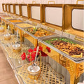 Stainless steel gold buffet warmer - 9l large capacity wedding & event food warmer - commercial grade, ready to ship for hotels & restaurants