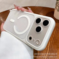 Creative detachable lens compatible iphone 17 pro max soft-touch sand magnetic phone case, iphone 14 drop-proof