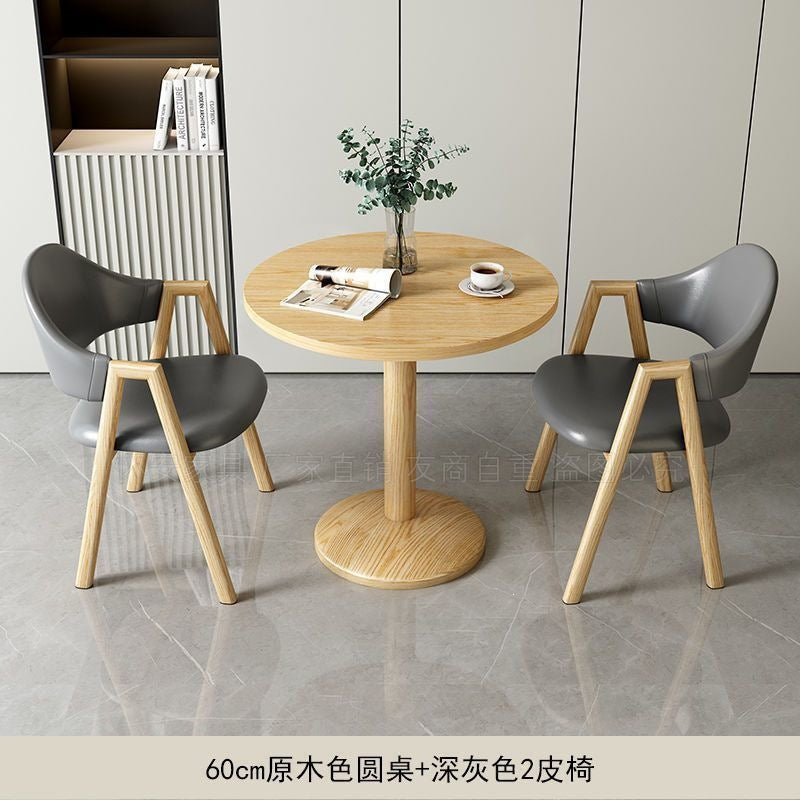 Minimalist modern negotiation table and chair set - perfect for bubble tea shops, coffee shops, dining tables, balcony round tables, casual small spaces, and reception areas