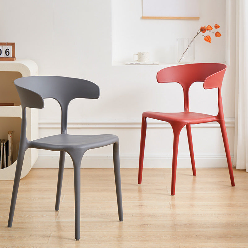 Scandinaviancasual modern thickened plastic chair for home dining table and chairs stackable back chair stool desk horn chair