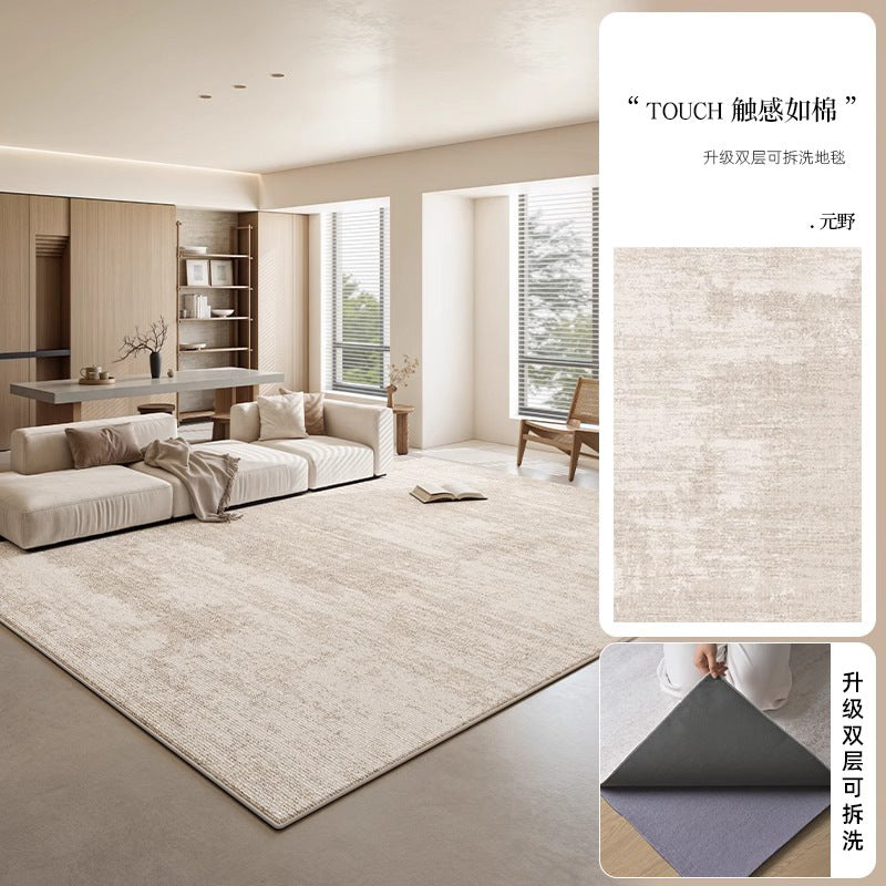 Removable and washable cream style living room carpet new arrival double layer loop velvet machine washable accessible luxuryclassycasual bedroom floor mat