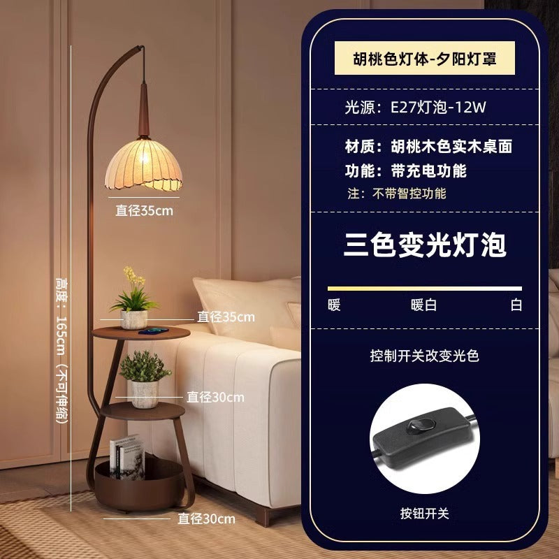 2025 new arrival: all-in-one storage floor lamp - grapefruit style - perfect for living room, sofa side, ambient lighting, coffee table, and fishing lamps