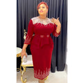 supply of african fashion women's clothing plus size heavy industry hot diamond  daily olwork clothingpure colordress