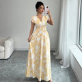 new european and american style french print elegant dress