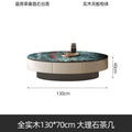 Italian light luxury crystal stone coffee table - modern minimalist home creative stainless steel microcrystalline stone oval/small round coffee table