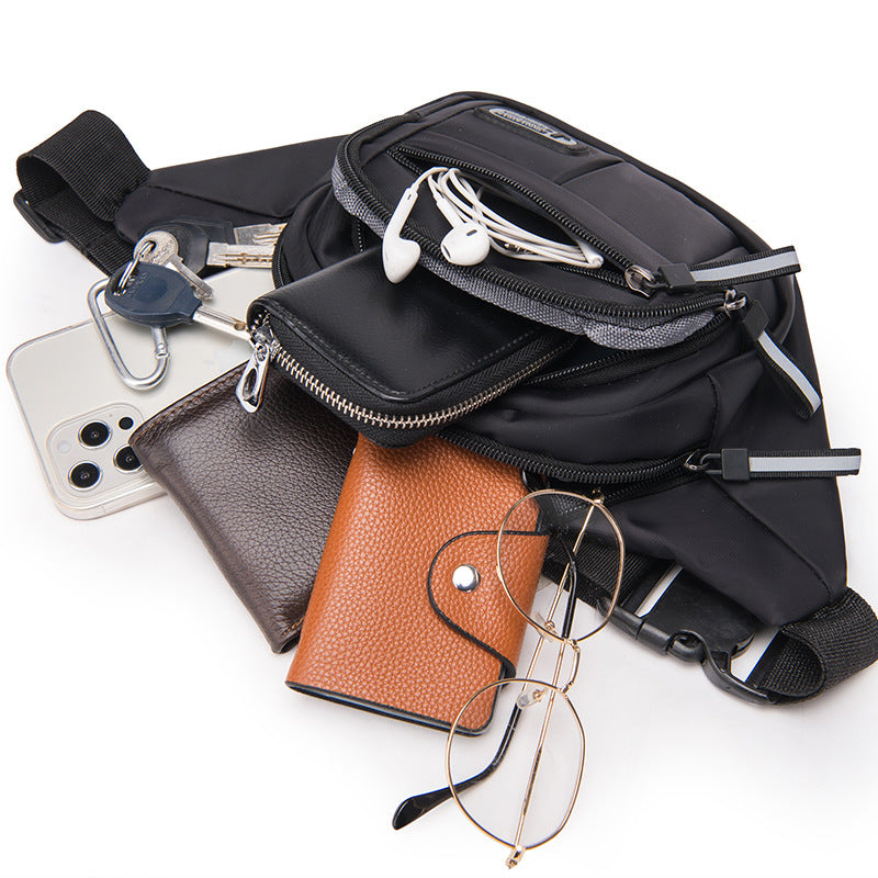 Fashion Trend Fanny Bag Sports Waterproof Crossbody Bag Outdoor Men's Breast Bag Multifunctional Mobile Phone Bag Unisex