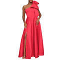 D3322 european and american women's clothing cross-border  new one-shoulder big bow sexy long gown african dress